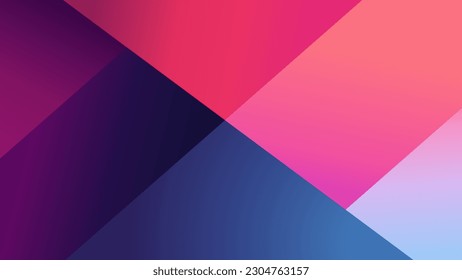 Abstrakter, geometrischer, vektor-blauer und rosafarbener Hintergrund