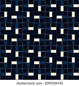 Abstract geometric vector classical seamless pattern made with simple shapes. Geometrical composition, useful for web design, business card, invitation, poster, textile print, background.