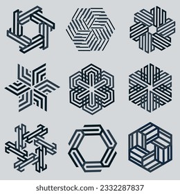 abstract geometric vector collection is a versatile and contemporary set of designs featuring abstract shapes, lines, and patterns