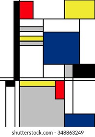 abstract geometric vector colorful background. in style neo-plasticism abstract art