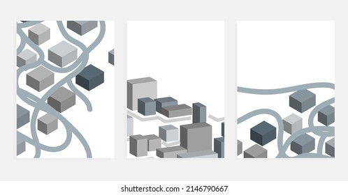 abstract geometric  vector cover set