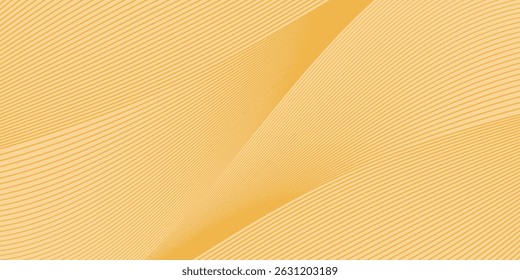 Abstract geometric vector curve lines shape in premium gold color isolated on transtransparent background. Dinamic flowing gold gradient wave pattern. Vector llustration