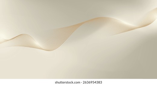 Abstract geometric vector curve lines shape in premium gold color isolated on transtransparent background. Dinamic flowing gold gradient wave pattern. Vector llustration