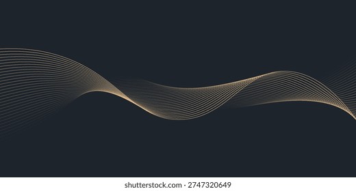 Abstract geometric vector curve lines shape in premium gold color isolated on transtransparent background. Dinamic flowing gold gradient wave pattern. Vector llustration - Powered by Shutterstock - Get 15% off with code: PIKWIZARD15