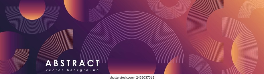 Abstract geometric vector design with circles and lines. Minimalistic background, poster, banner, wallpaper, design of covers and cases.