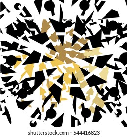 Abstract geometric vector gold background modern retro, circle, line, polygon, square, triangle, perspective