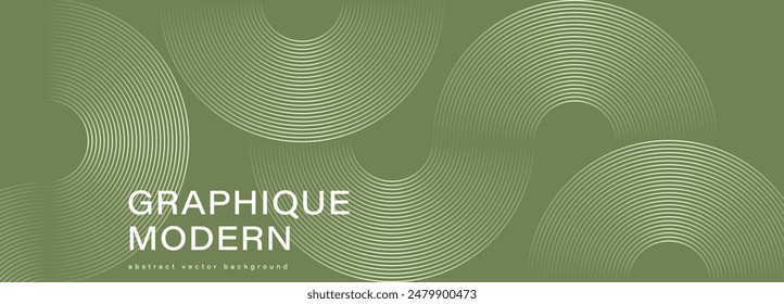 Abstrakte geometrische Vektorgrafik Grün Design, Poster, Banner oder Bildschirmhintergrund mit Kreislinien.