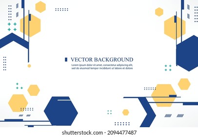 Abstract geometric vector hexagon shape.White geometric background