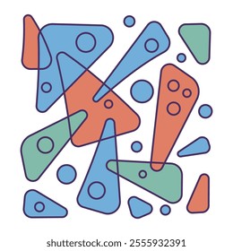 Abstract geometric vector icon featuring vibrant colors and overlapping shapes. Perfect for modern and stylish designs.