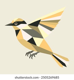Abstract geometric vector illustration of a bird