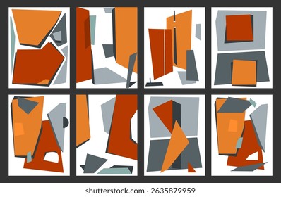 abstract geometric vector illustration design prints set