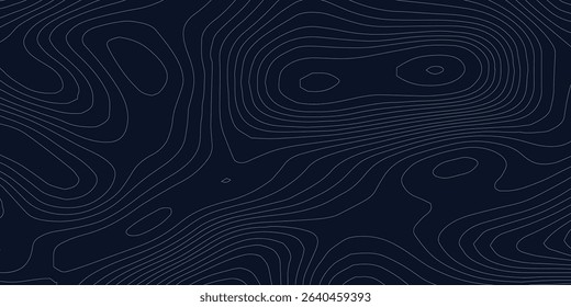 Abstract Geometric Vector Illustration of Wavy Black and White Contour Line Topographic Design.