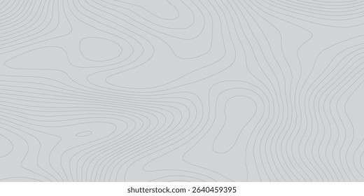 Abstract Geometric Vector Illustration of Wavy Black and White Contour Line Topographic Design.