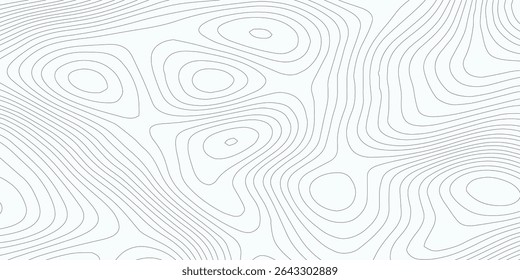 Ilustração vetorial geométrica abstrata projeto topográfico ondulado de linha de contorno preto e branco.	
