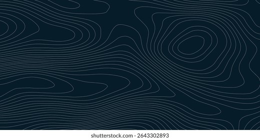 Abstract geometric vector illustration wavy black and white contour line topographic design.	