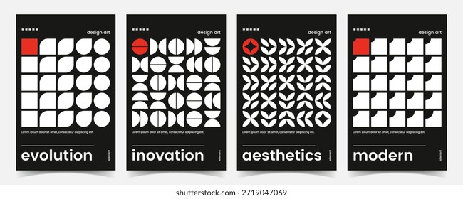 Abstract geometric vector inspired by bauhaus style with bold shapes and balanced composition