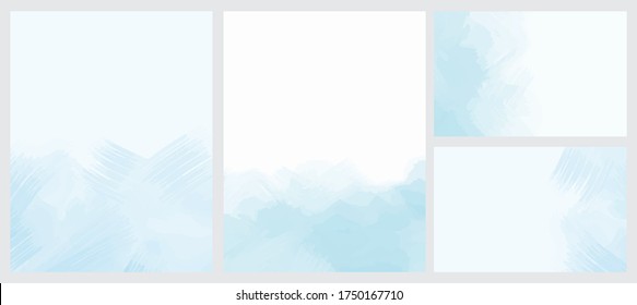 Abstract Geometric Vector Layouts. Irregular Hand Drawn Scribbles Isolated on a Light Blue and White Background. Simple Dabs Abstract Vector Prints Ideal for Layout, Cover, Card, Printing.