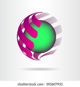 Abstract geometric vector logo design template. sphere.