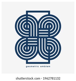 Resumen del logotipo de vector geométrico aislado en blanco, diseño gráfico lineal, símbolo de estilo moderno, símbolo de forma geométrica de línea de arte o icono.