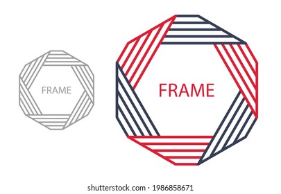 Abstract geometric vector logo isolated on white, linear graphic design modern style symbol, line art geometrical shape emblem or icon.