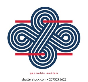 Abstract geometric vector logo isolated on white, linear graphic design modern style symbol, line art geometrical shape emblem or icon.