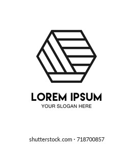 Abstract geometric vector logo. Thin line. Best for identity and logotypes. Simple shape.
