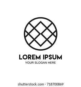 Abstract geometric vector logo. Thin line. Best for identity and logotypes. Simple shape.
