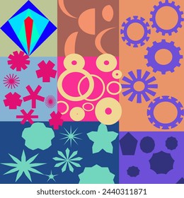 Abstract geometric vector with miscellaneous shapes. The vector illustration is suitable to use abstract vector content media.