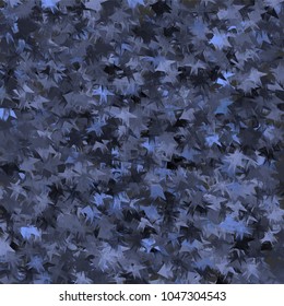 Abstract geometric vector mosaic. Sharp and solid shapes, crisscrossing lines rotating and overlapping. Cute bright blue vibrant background for paper packaging, textile design.

