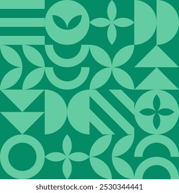 Abstract geometric vector pattern. Agriculture, green leaves. Plant ornament. Fresh organic concept background