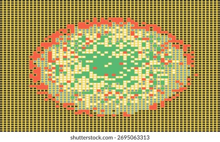 Abstract geometric vector pattern design with simple shapes and bright and vivid colors. Geometrical composition