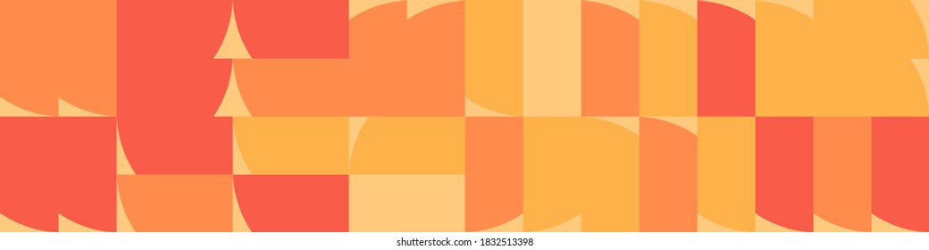 Abstract geometric vector pattern made with simple shapes and bright and vivid colors. Geometrical composition, useful for web design, business card, invitation, poster, textile print, background.