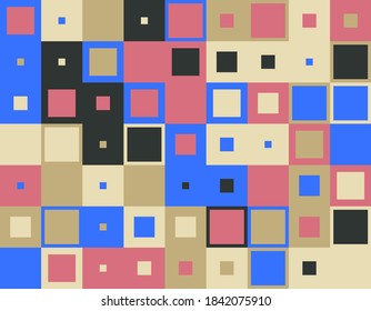 Abstract geometric vector pattern made with simple shapes. Geometrical compositixon, useful for web design, business card, invitation, poster, textile print, background.