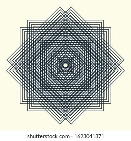 Abstract geometric vector pattern. Monochrome tile of regular overlapping graphic elements.