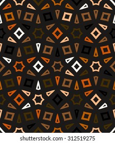 Abstract geometric vector pattern in natural multiple brown colors. Elegant vector background with geometric shapes. Bold print for winter fall fashion, wrapping paper or wallpaper. Seamless texture