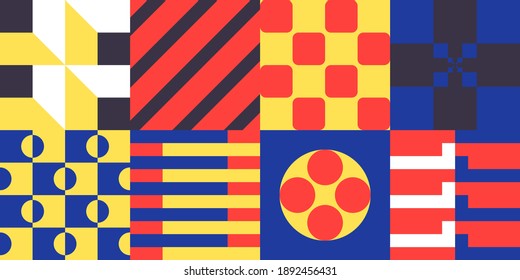 Abstract geometric vector pattern in Neo-Geo style. Layered file.