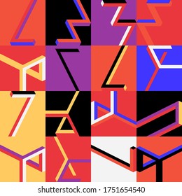 Abstract geometric vector pattern with op art effect. Geometrical composition, useful for web design, business card, invitation, poster, textile print, background.