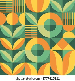 Abstract geometric vector pattern in Scandinavian style. Agriculture symbol. Harvest of garden. Background illustration graphic design. 