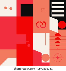 Abstract geometric vector pattern with transition effect. Geometrical composition, useful for web design, business card, invitation, poster, textile print, background.