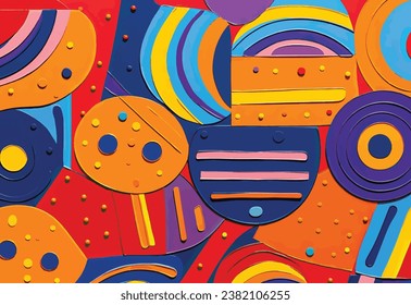 Abstract Geometric Vector Patterns. Modern Abstract Vector Designs