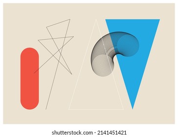 Plantilla de afiche de vector geométrico abstracto.