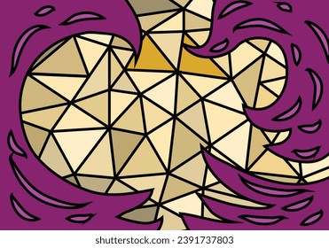vector geométrico abstracto color púrpura y marrón para folleto, folleto, folleto.
