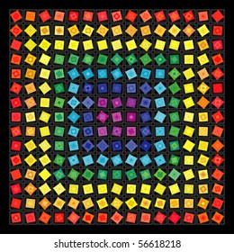 Abstract geometric vector rainbow squares background