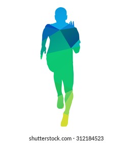 Abstract geometric vector runner