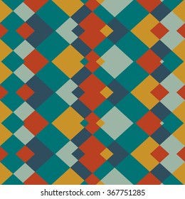 Abstract geometric vector seamless background. Multicolor illustration for web design, prints etc. Rhombus pattern in pastel colors.