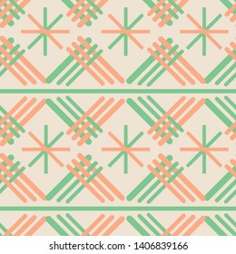 Abstract geometric vector seamless pattern background in pastel green and saffron colors. A great choice to use for fabrics, wallpapers, gift-wrap, and many other surfaces whatever on you like to see.