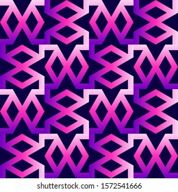 Abstract geometric vector seamless pattern. Modern stylish wallpaper. Neon gradient elements background.	