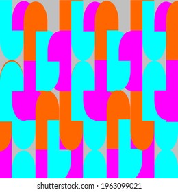 Abstract geometric vector seamless pattern. Contemporary design with simple shapes .Simple composition for web design, branding, invitations, posters, textile and wallpaper.