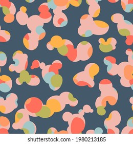 Abstract geometric vector seamless pattern with colorful circles. Modern multicolored various shapes design for paper, cover, fabric, interior decor and other users.