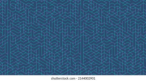 Abstract geometric vector seamless pattern background with isometric digital blocks
